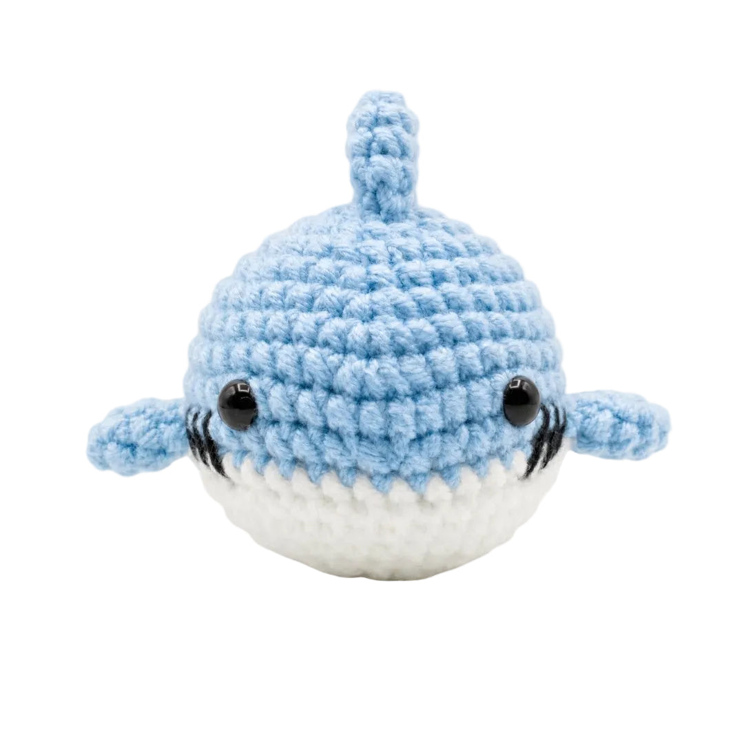 Blue Crochet Shark Figure