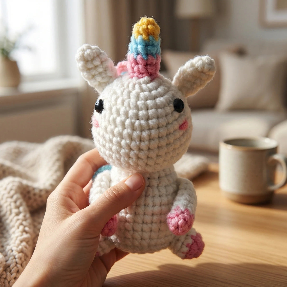 Hand Crochet Unicorn Plush Ornament