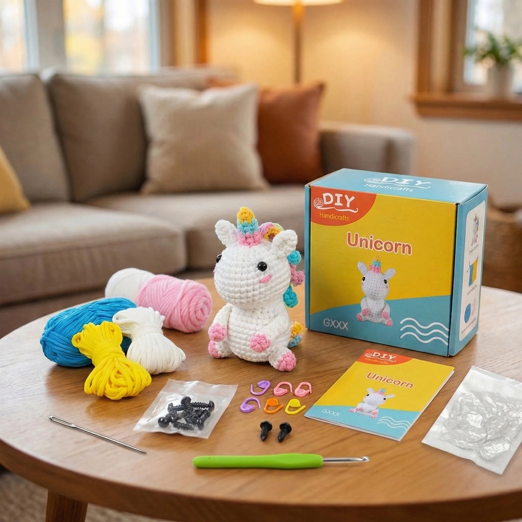 Hand Crochet Unicorn Plush Ornament
