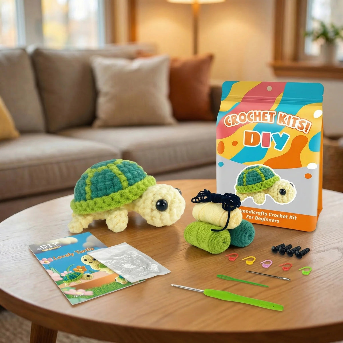 Handmade Crochet Turtle Figurine