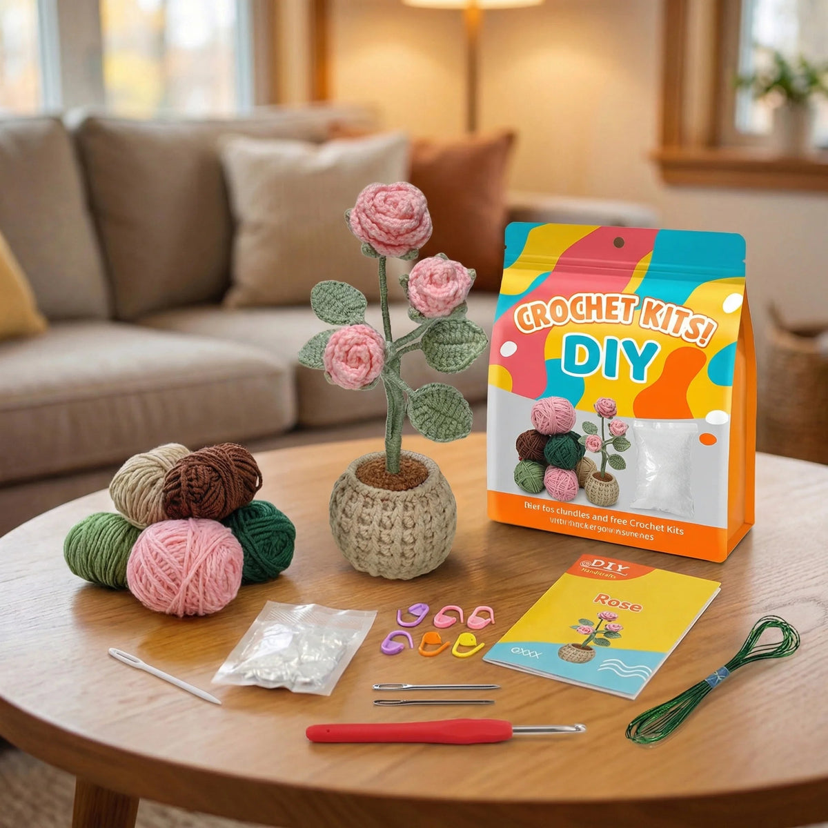 Mini Rose Crochet Kit
